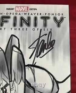Infinity #3 Lego Leonel Castellani B/W Variant Cover Signed by Stan Lee with COA