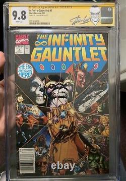 Infinity Gauntlet #1 Newsstand Edition CGC 9.8 SS STAN LEE SIGNED Avengers Movie