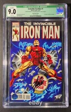 Invincible Iron Man #1 12/15 Cover Homage Stan Lee Signed With COA CGC 9.0