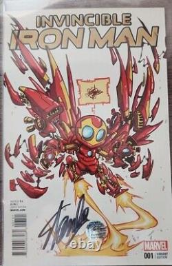 Invincible Iron Man 1 Variant Edition Signed By Stan Lee NM