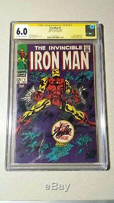 Iron Man #1 CGC 6.0 SS signed STAN LEE (May 1968, Marvel) 1st solo series