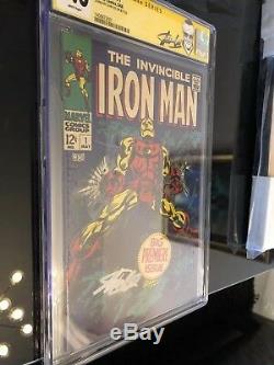 Iron Man #1 Cgc 9.0 Ss Signed Stan Lee White Pages Beautiful