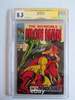 Iron Man 2 CGC 8.5 SS Signed by Stan Lee Demolisher Death of Drexel Cord 1968