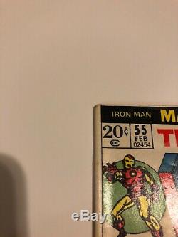 Iron Man #55 FN- 5.5 STAN LEE SIGNED Thanos, Drax the Destroyer 1st APPERANCE