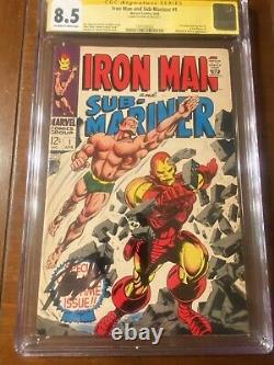 Iron Man And Sub-mariner #1 4/68 Cgc 8.5 Ss Stan Lee! Super Nice Signed Key