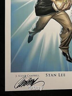 J. Scott Campbell & Nei Ruffino Signed 13x19 Stan Lee Photo Print NYC Rare