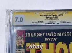 Journey Into Mystery #113 CGC 7.0 SS Signed by Stan Lee Thor Marvel Comic 1965