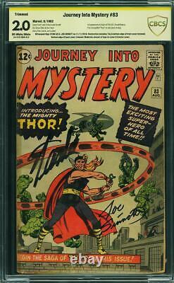 Journey Into Mystery 83 Cgc Cbcs 2.0 Signed Stan Lee 1 St Thor Avengers Owwp