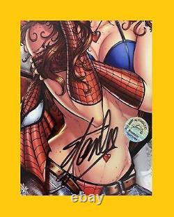 LAST ONE -Signed x2 STAN LEE TYNDALL A3 print Spider-Man MARY JANE coa slc-39252