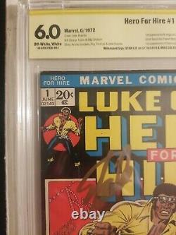 LUKE CAGE HERO FOR HIRE #1 CBCS 6.0 SIGNED STAN LEE &COLTER-KEY 1st APP-LIKE CGC