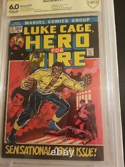 LUKE CAGE HERO FOR HIRE #1 CBCS 6.0 SIGNED STAN LEE &COLTER-KEY 1st APP-LIKE CGC