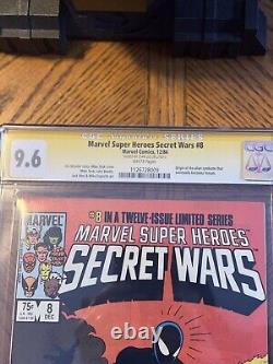 MARVEL SUPER HEROES SECRET WARS #8 CGC 9.6 Signed Stan lee ORIGIN VENOM