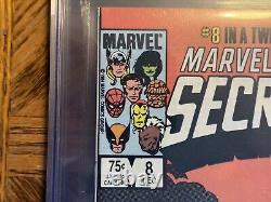 MARVEL SUPER HEROES SECRET WARS #8 CGC 9.6 Signed Stan lee ORIGIN VENOM