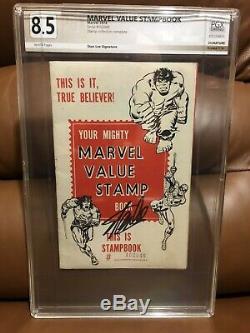 MARVEL VALUE STAMP BOOK SIGNED STAN LEE 1974 (Hulk 181 killer) (LOOK)