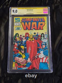 Marvel 1992 Infinity War #1 CGC 9.0 VFNM wih White Pages Stan Lee SIGNED