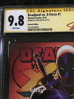 Marvel 2014 Deadpool Vs. X-Force #1 RARE Variant Edition CGC 9.8 STAN LEE SIGNED