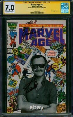 Marvel Age #41 CGC SS 7.0? SIGNED + EXCELSIOR! By STAN LEE? Photo Cover 1986