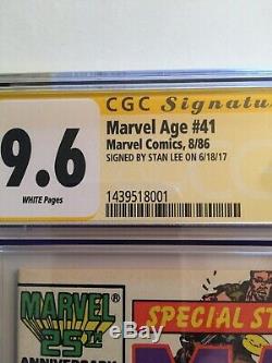 Marvel Age 41 Cgc 9.6 Signed By Stan Lee