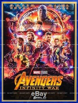 Marvel Avengers Infinity War Signed Poster Framed 26 Autographs incl Stan Lee