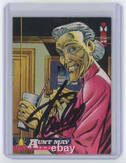 Marvel Cards Aunt May #125 Signed Autographed By Stan Lee