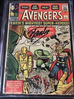 Marvel Comics 1963 Avengers #1 CGC 1.8 GD- SIGNED BY STAN LEE ON 5/31/13