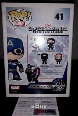 Marvel Comics Funko Pop Exclusive Captain America-signed By STAN LEE with COA