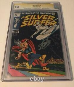 Marvel Comics SILVER SURFER #4 CGC 7.0 OW-W SIGNED BY STAN LEE PERFECT PLACEMENT