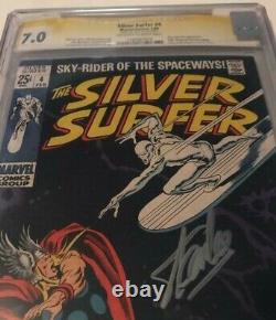 Marvel Comics SILVER SURFER #4 CGC 7.0 OW-W SIGNED BY STAN LEE PERFECT PLACEMENT