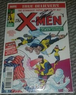 Marvel Comics True Belivers X-MEN 1 Signed By Stan Lee With Coa Jack Kirby Rare