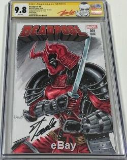 Marvel Deadpool #1 Signed Stan Lee & Sketched Alex Kotkin CGC 9.8 SS Red Label