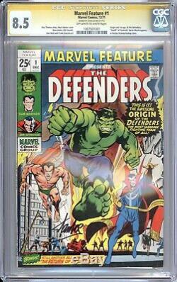 Marvel Feature #1 Cgc 8.5 Signed By Stan Lee 1st Defenders Appearance