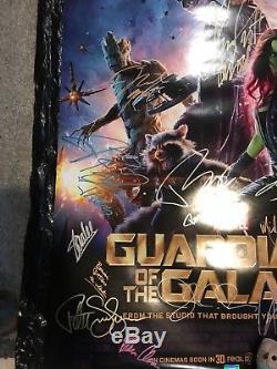 Marvel Guardians of the Galaxy Cast signed 2sided movie poster with Stan Lee & COA