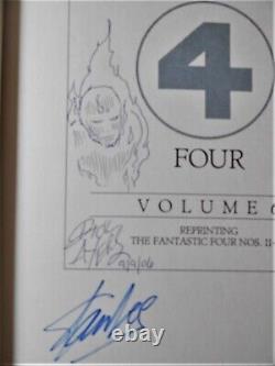 Marvel Masterworks Fantastic Four Hc Signed Stan Lee Dick Ayers Sketch Hero Coa