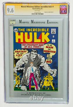 Marvel Milestone Edition INCREDIBLE HULK #1 CGC 9.6 SS SIGNED by STAN LEE, WHITE