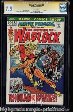 Marvel Premiere #2 Cgc 7.5 White Ss Stan Lee Signed Warlock Cover #1206677005