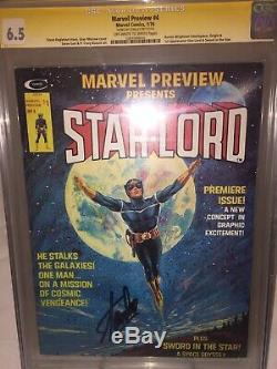Marvel Preview #4 CGC 6.5 SS Signed by STAN LEE 1st appearance of Star Lord