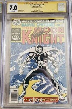 Marvel Spotlight 28 First Solo Moon Knight Signed By STAN LEE