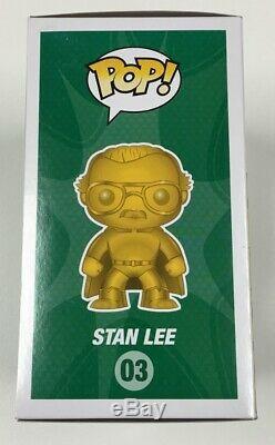 Marvel Stan Lee Gold Funko Pop #03 NYCC Exclusive Signed by Stan Lee withCOA