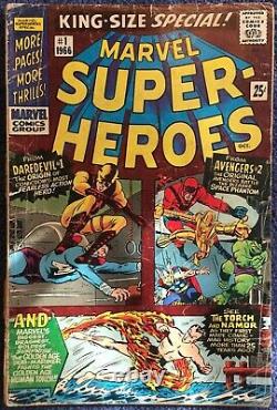 Marvel Super-heroes #1signed Stan Lee1966daredevil #1avengers #2coafair