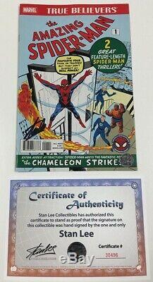 Marvel True Believers Amazing Spider-Man #1 Reprint Signed by Stan Lee withCOA