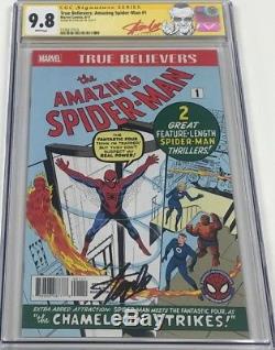 Marvel True Believers Amazing Spiderman #1 Signed Stan Lee CGC 9.8 SS Red Label