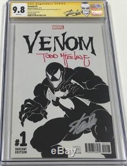 Marvel Venom #1 B&W 1 Per Store Signed by Stan Lee & Todd McFarlane CGC 9.8 SS