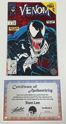 Marvel Venom Lethal Protector #1 Red Foil Cover Signed by Stan Lee withCOA 1993