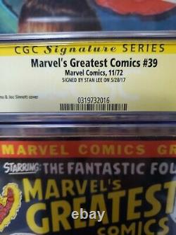 Marvel's Greatest Comics #39 CGC 5.5 SS Signed Stan Lee Fantastic Four T'Challa