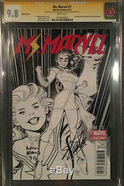 Ms. Marvel #1 (Adams 1100 Sketch Variant) CGC 9.8 SS Stan Lee Art Adams Signed