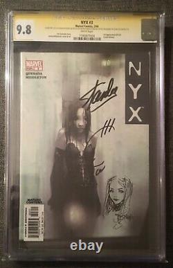 NYX #3 RARE Middleton Stan Lee Signed Sketch CGC 9.8 Remarked 1st X 23 Laura