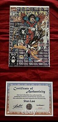 New Mutants #100 Rob Liefeld Cover 1991 Release Signed by Stan Lee with COA Rare