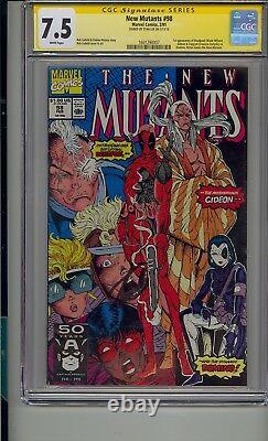 New Mutants #98 Cgc 7.5 Ss Signed Stan Lee 1st Deadpool