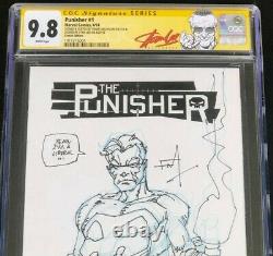 Punisher 1 (2014)? FRANK MILLER SKETCH + STAN LEE SIGNED? CGC 9.8 SS Comic Art