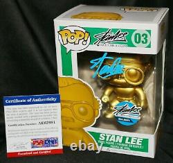 RARE Stan Lee Gold #03 Signed Collectibles. Com Exclusive Funko Pop PSA JSA